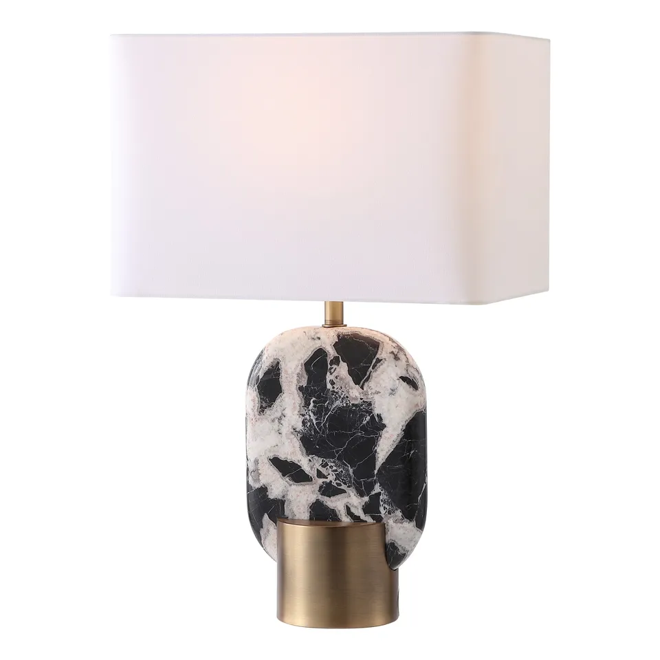 Safavieh Couture Tarastella Marble Table Lamp, Black / White