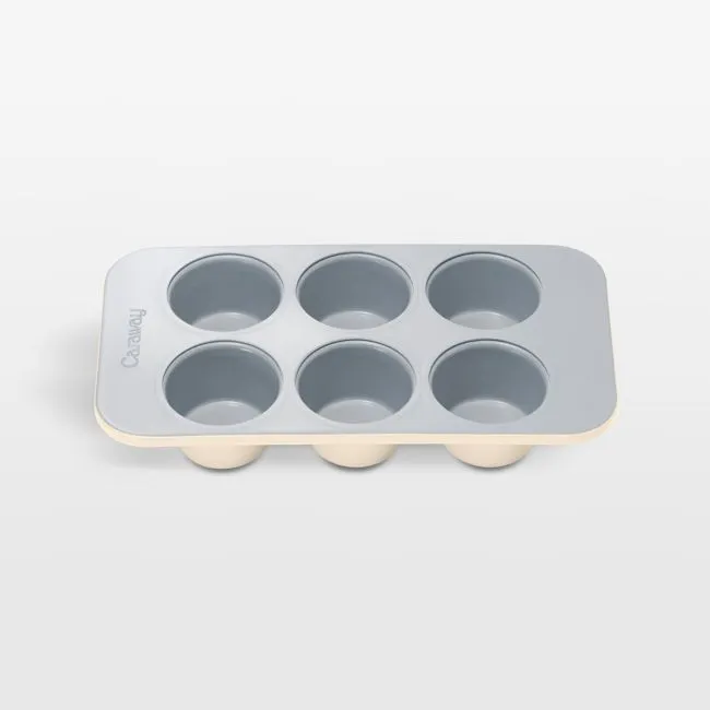 Caraway ® Cream Ceramic Nonstick 6-Cup Muffin Pan
