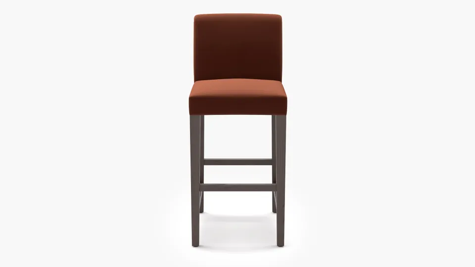 Signature Dining Bar Stool, Rust Performance Velvet, Espresso Square Tapered Leg