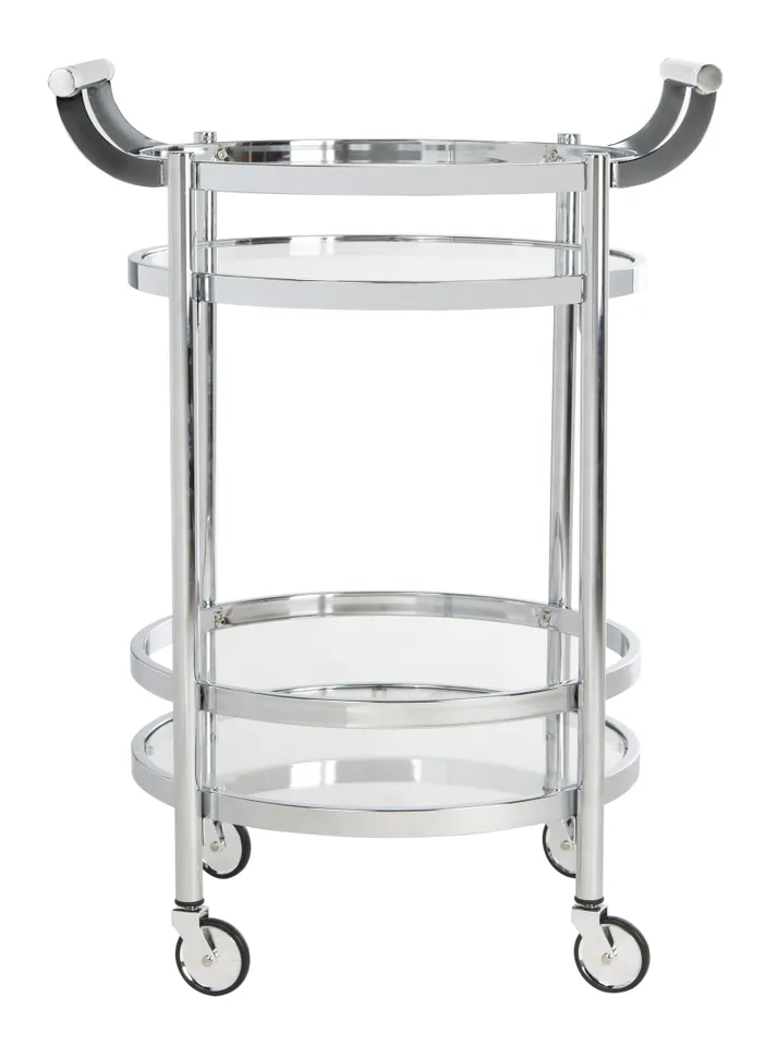 Sienna 2 Tier Round Bar Cart - Chrome