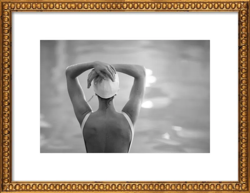 Woman Swimmer in a White Cap by Lucy Snowe for Artfully Walls