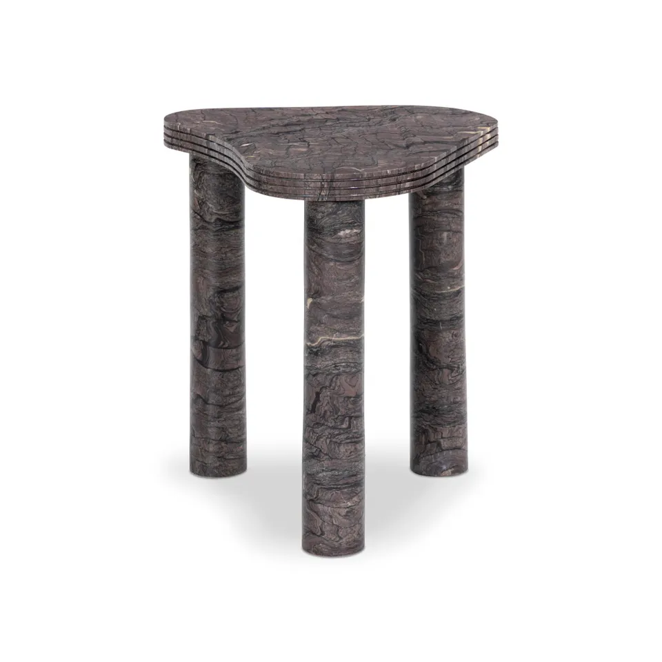 Manoli End Table - Smoke Plum Marble