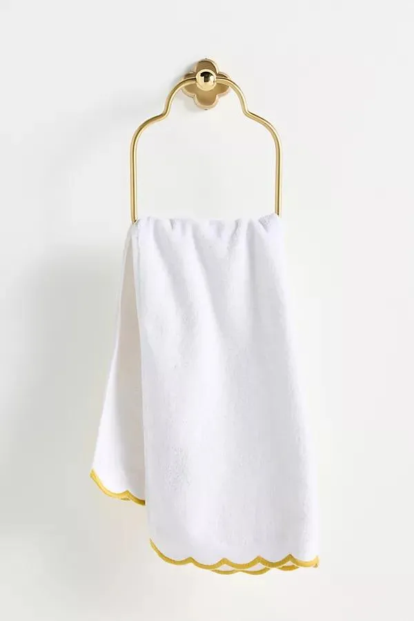 Solid Cotton Scallop Edge Hand Towels