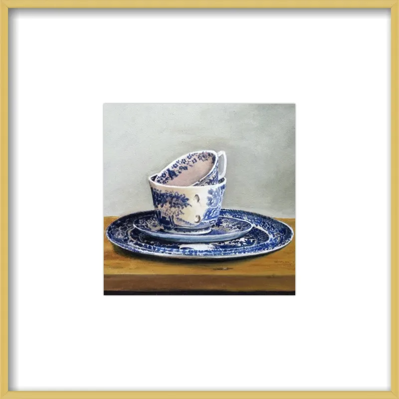 Blue cups and plates by Philine van der Vegte for Artfully Walls