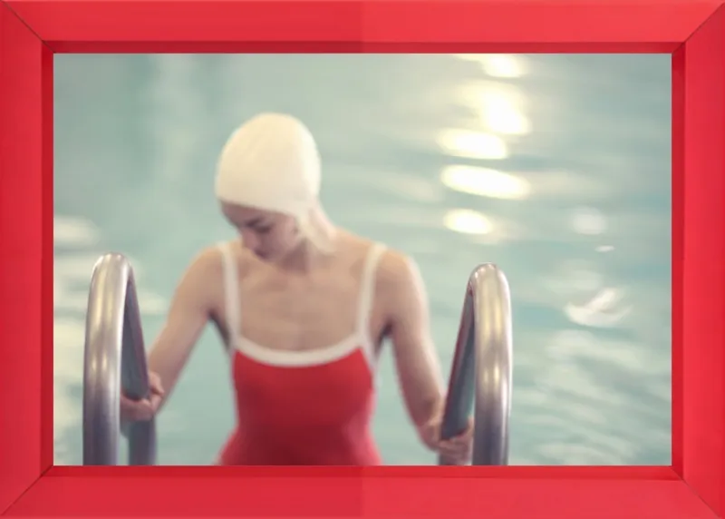 Swimmer in a Red Suit by Lucy Snowe for Artfully Walls
