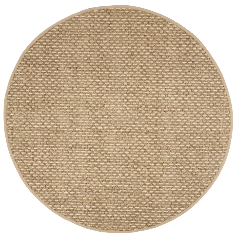 Arlo Home Woven Area Rug, NF118A, Natural/Beige,  6' X 6' Round