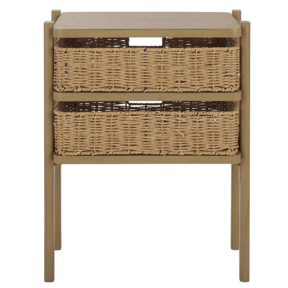 Rozalyn 2 Drawer Accent Table - Desert Brown