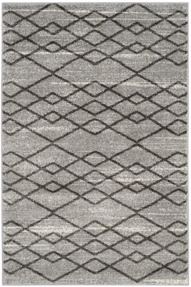 Arlo Home Woven Area Rug, TUN297K, Grey/Black,  4' X 6'