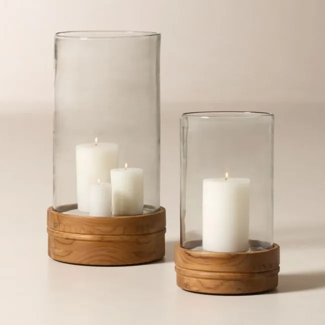 Oakley Teak Outdoor Lanterns Set of 2