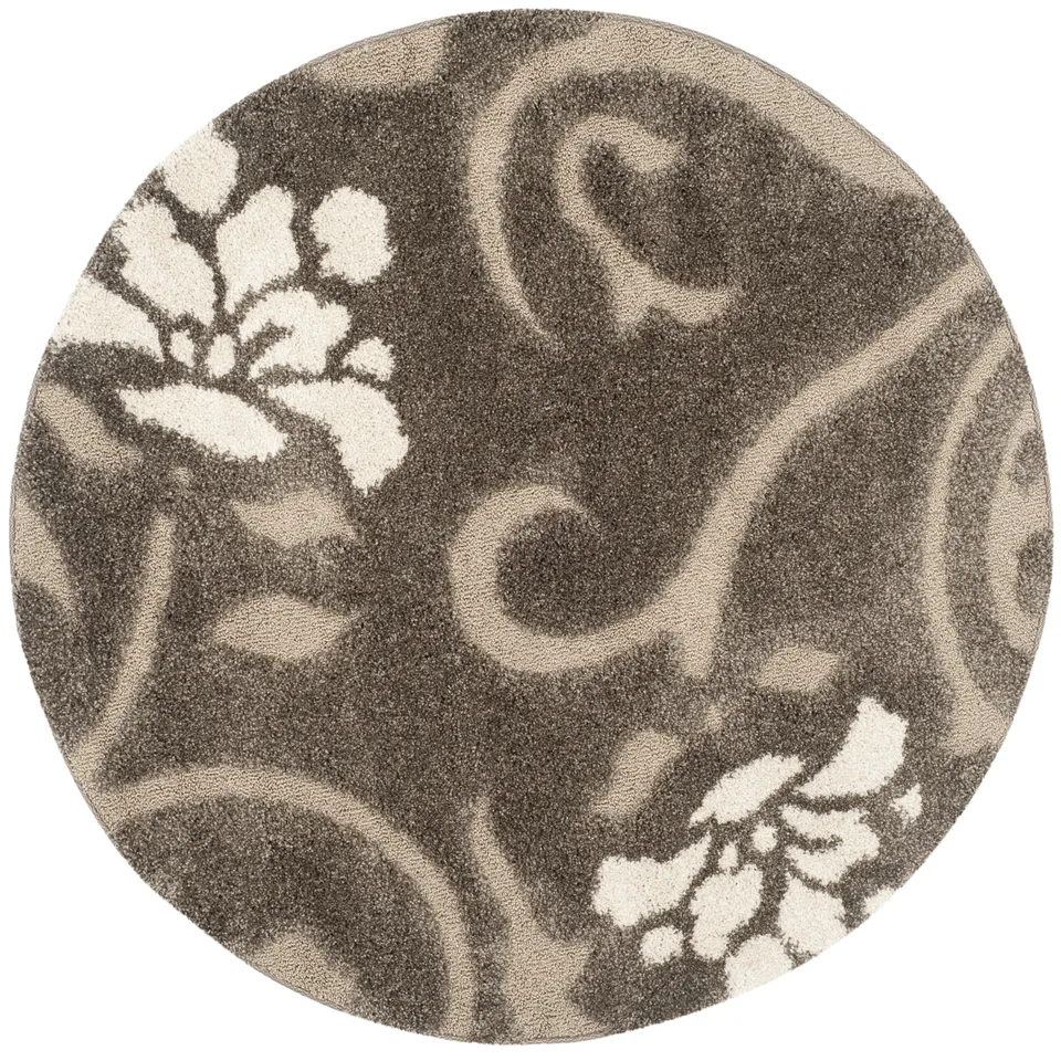 Arlo Home Woven Area Rug, SG464-7913, Smoke/Beige,  8' X 8' Round