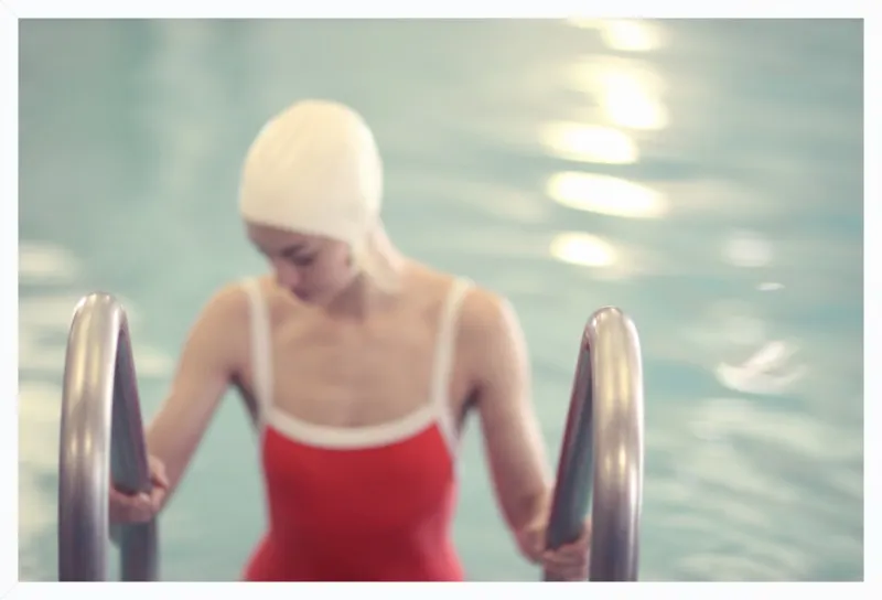 Swimmer in a Red Suit by Lucy Snowe for Artfully Walls