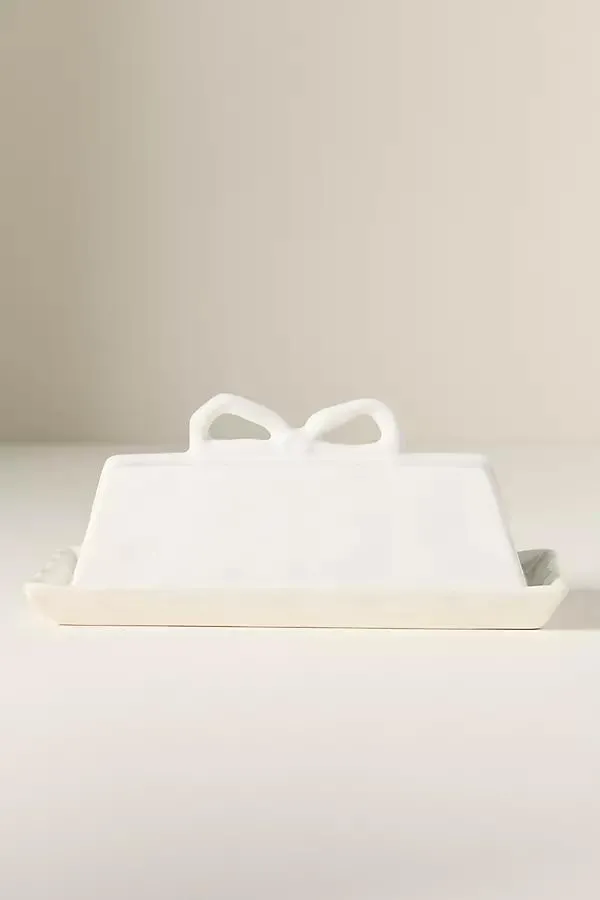 Benedita Bow Ceramic Stoneware Butter Dish