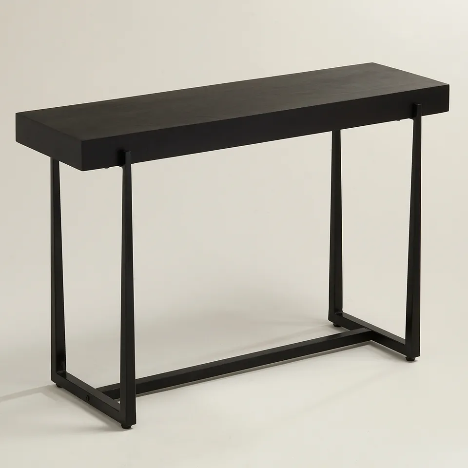 Possini Euro Roanoke 44" Wide Black Wood Console Table