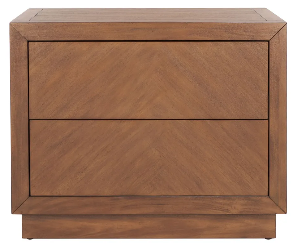 Steve 2 Drawer Wood Nightstand - Brown