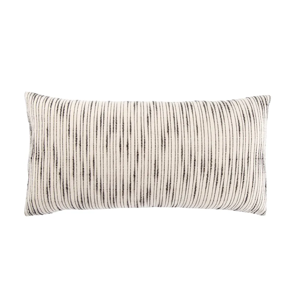 Design (US) White Gray 12"X24" Pillow