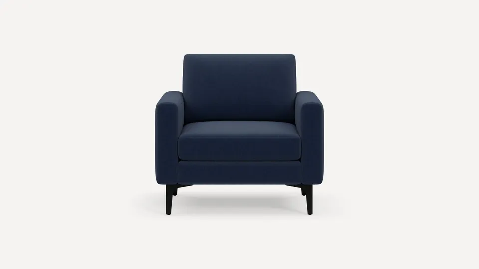 Nomad Armchair - Navy Blue - Performance Flatweave / Black - Metal / Block