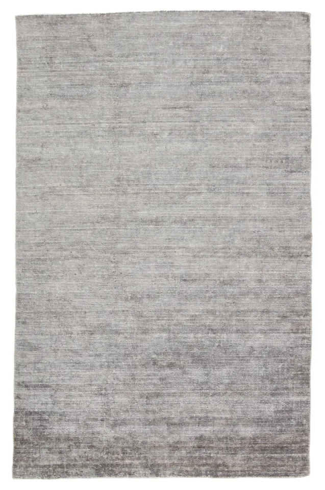 Ardis Handmade Solid Silver/ White Area Rug (8'X10')