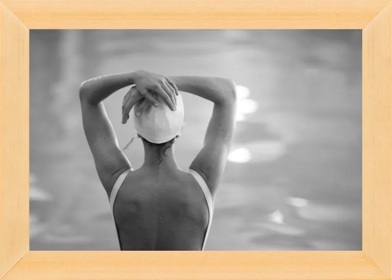 Woman Swimmer in a White Cap by Lucy Snowe for Artfully Walls