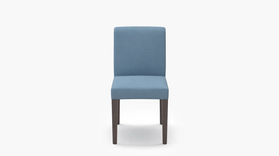 Signature Dining Chair, French Blue Everyday Linen, Espresso Square Tapered Leg