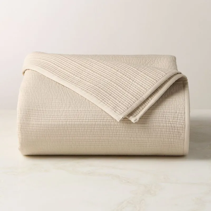 Demar Organic Cotton Sateen Light Taupe Full/Queen Quilt