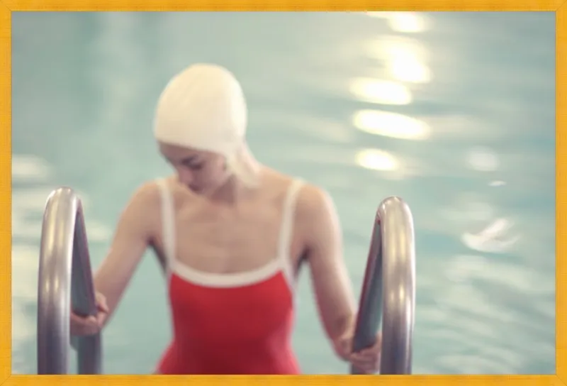 Swimmer in a Red Suit by Lucy Snowe for Artfully Walls