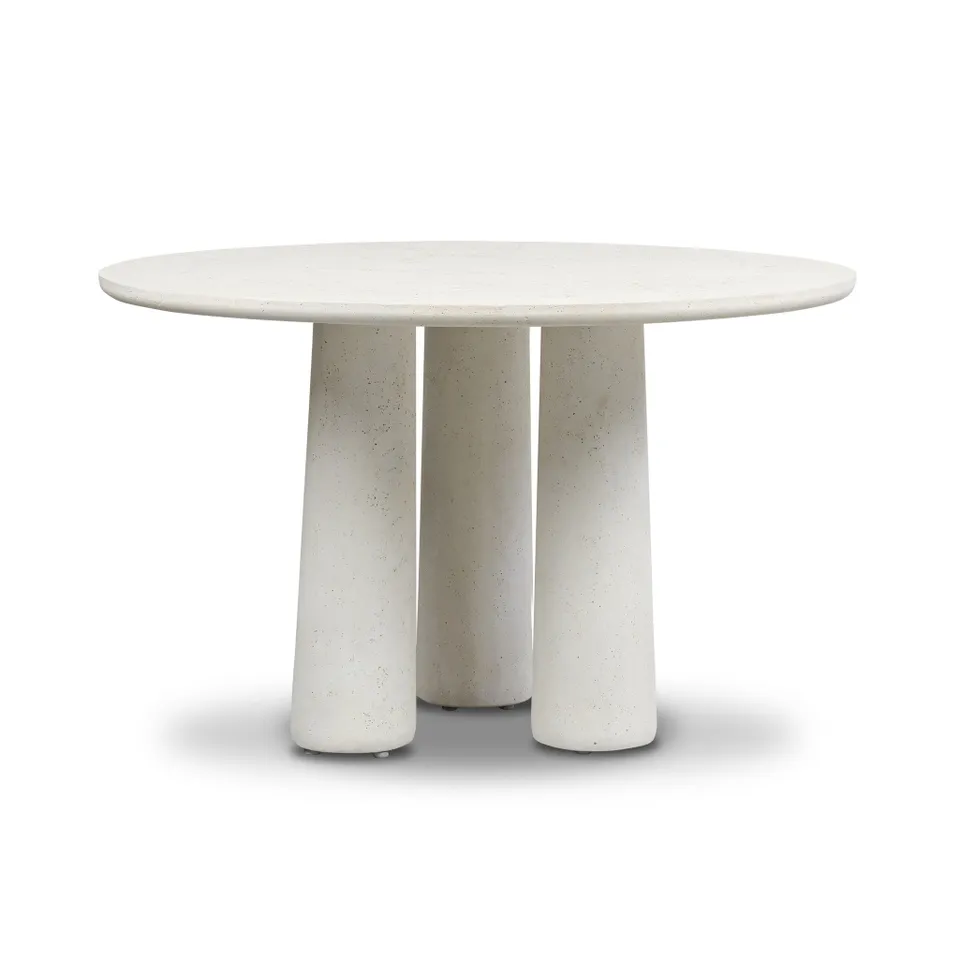 Rye Outdoor Dining Table-48" - Aged White Concrete