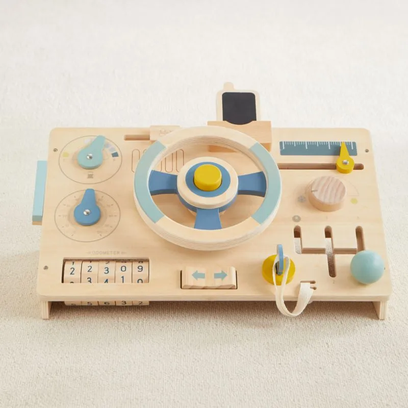 Wonder & Wise by Asweets Wooden Beep Beep Toddler Busy Board