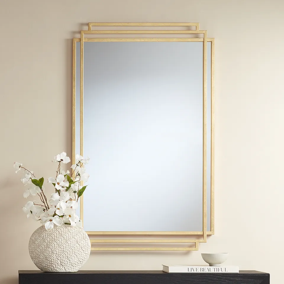 Uttermost Amherst Brushed Gold 24" x 38 1/2" Wall Mirror