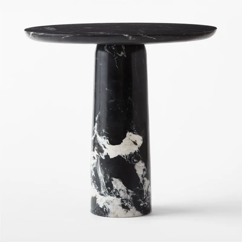 Babylon 30" Round Black Marble Bistro Table