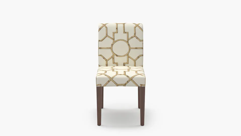 Signature Dining Chair, Tan Baldwin Bamboo, Walnut Square Tapered Leg