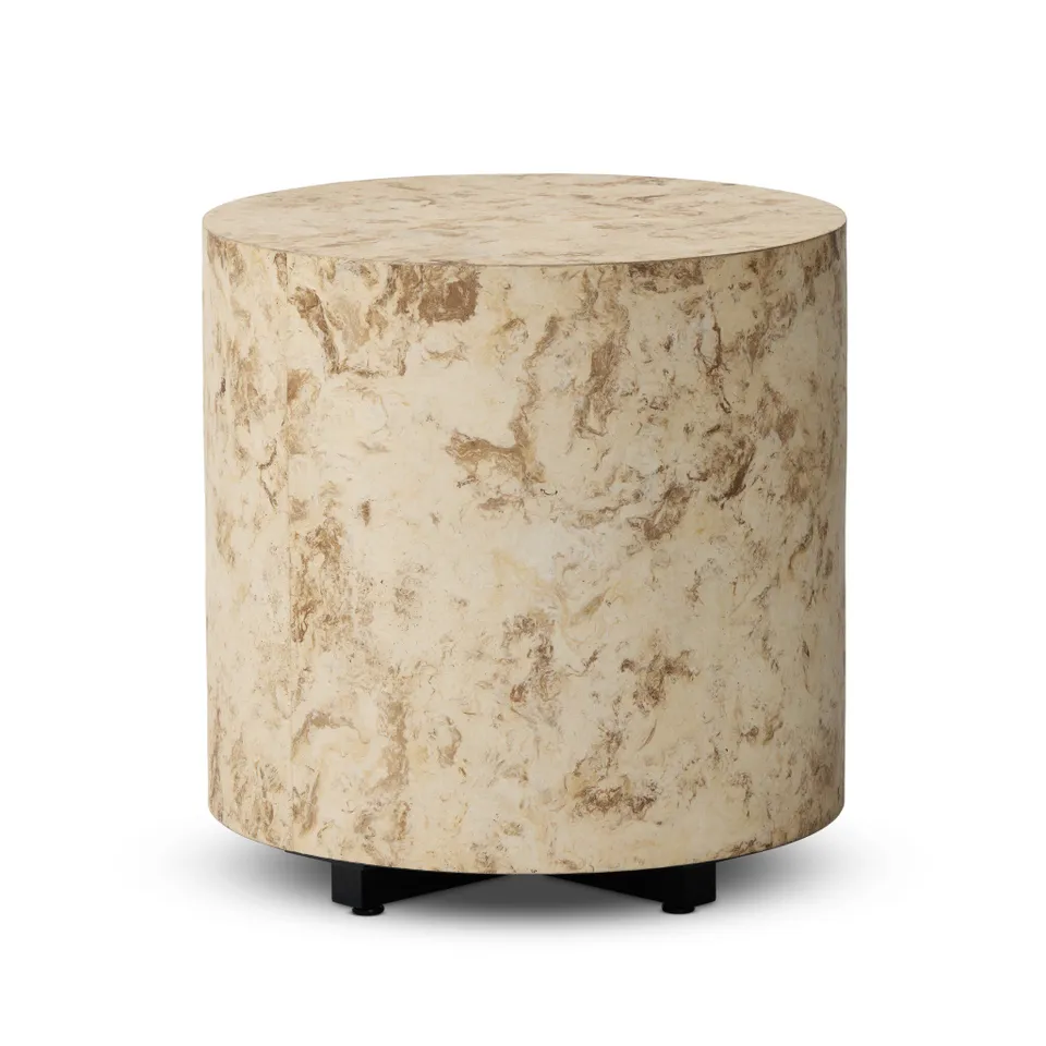 Hudson Round End Table - Bark Paper