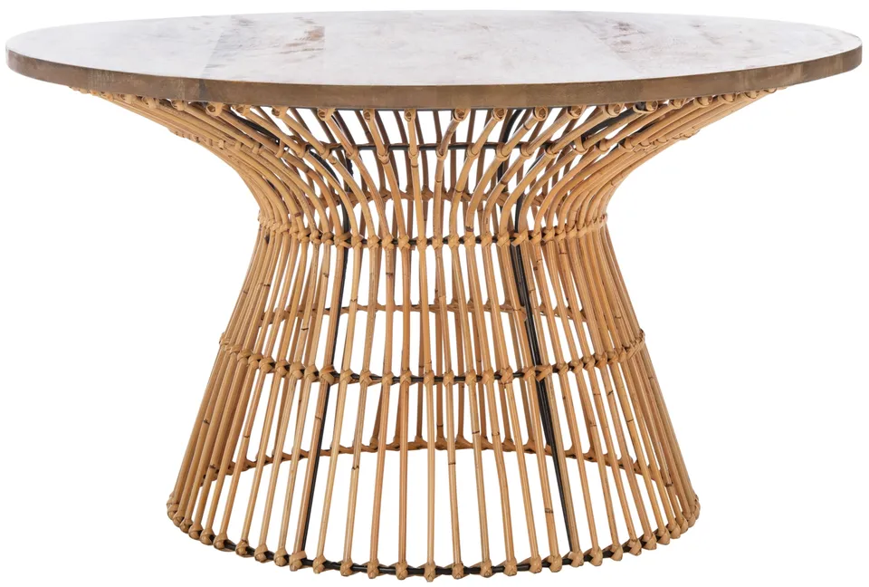 Whent Round Coffee Table - Natural / Golden Brown