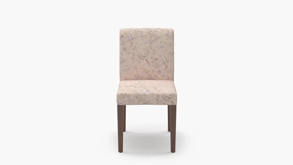 Signature Dining Chair, Blush Aviary, Walnut Square Tapered Leg