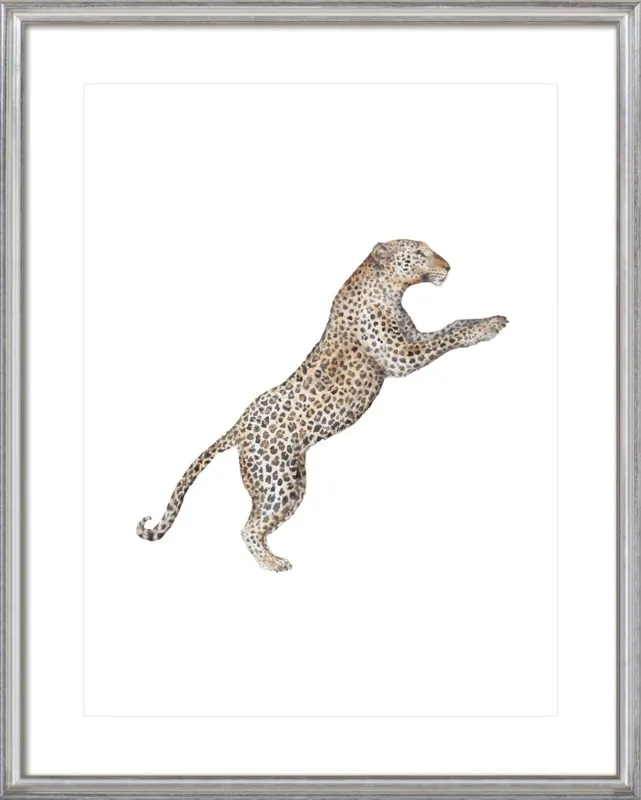 Leaping Leopard Watercolor by Lauren Rogoff for Artfully Walls