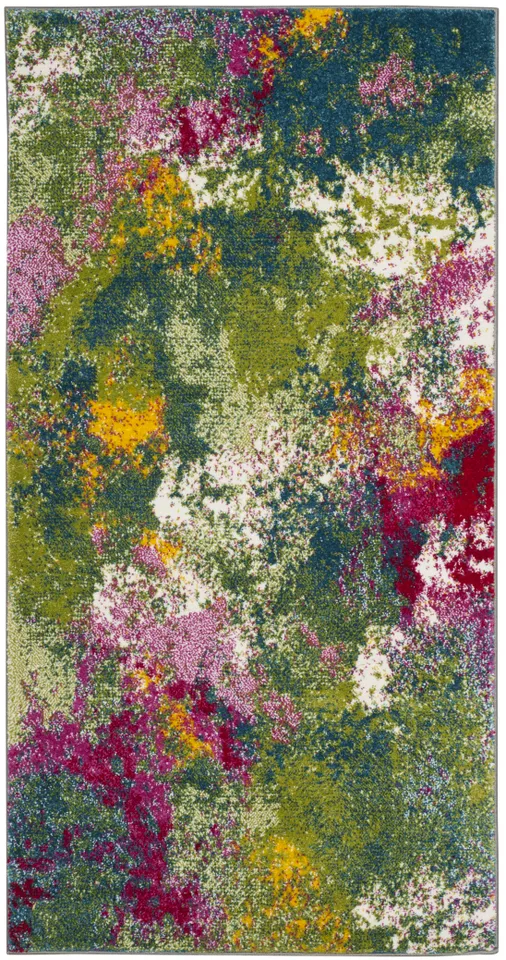 Arlo Home Woven Area Rug, WTC697C, Green/Fuchsia,  2' 7" X 5'