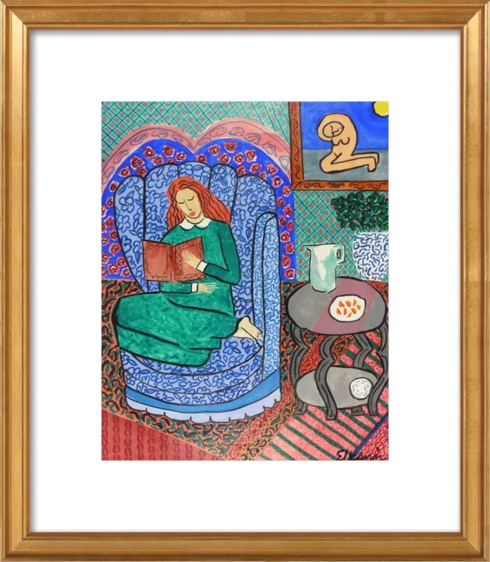 Red Headed Reader by Linda Elksnin for Artfully Walls