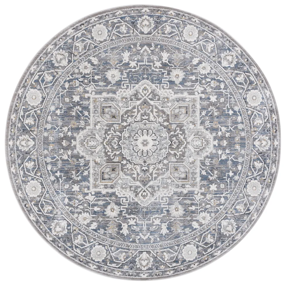 Lauren Ralph Lauren Collection Clover Rug, Grey/Blue, 6'7" Round