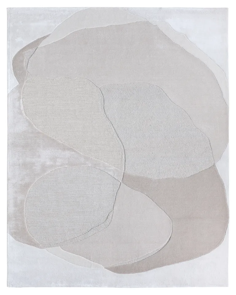 Elior LYD02 Tufted Abstract Ivory/Tan Area Rug (6'X9')