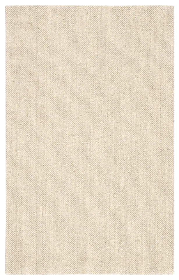 Naples Natural Solid White/ Taupe Area Rug (3'X5')
