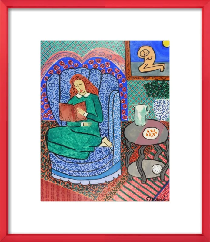 Red Headed Reader by Linda Elksnin for Artfully Walls