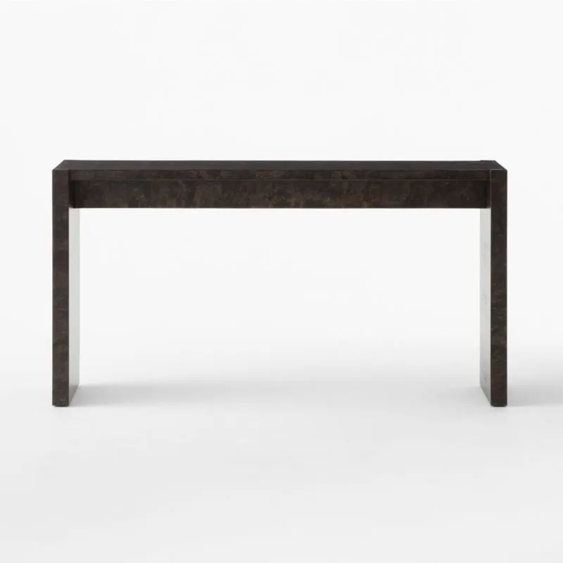Niche 54" Black Burl Wood Console Table