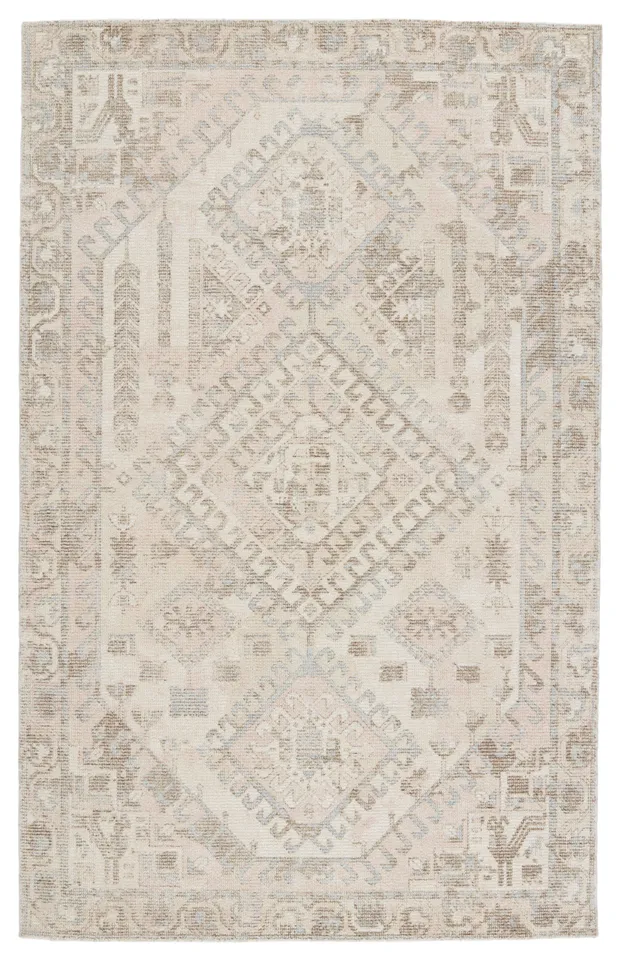 Arlowe Handmade Medallion Light Brown/ Light Pink Area Rug (10'X14')