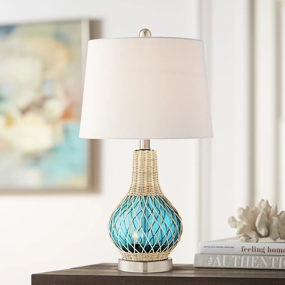 Possini Euro Alana 22 3/4" Blue Accent Night Light Lamp with Dimmer