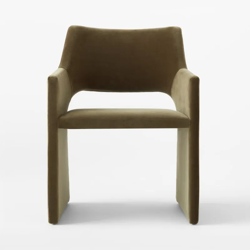 Foley Olive Green Velvet Dining Armchair Set of 4