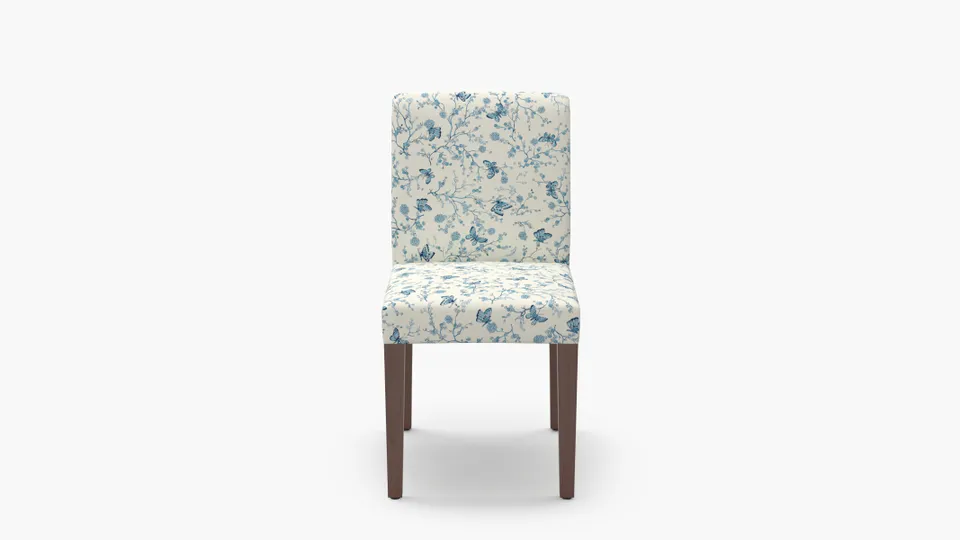 Signature Dining Chair, Delft Mariposa, Walnut Square Tapered Leg