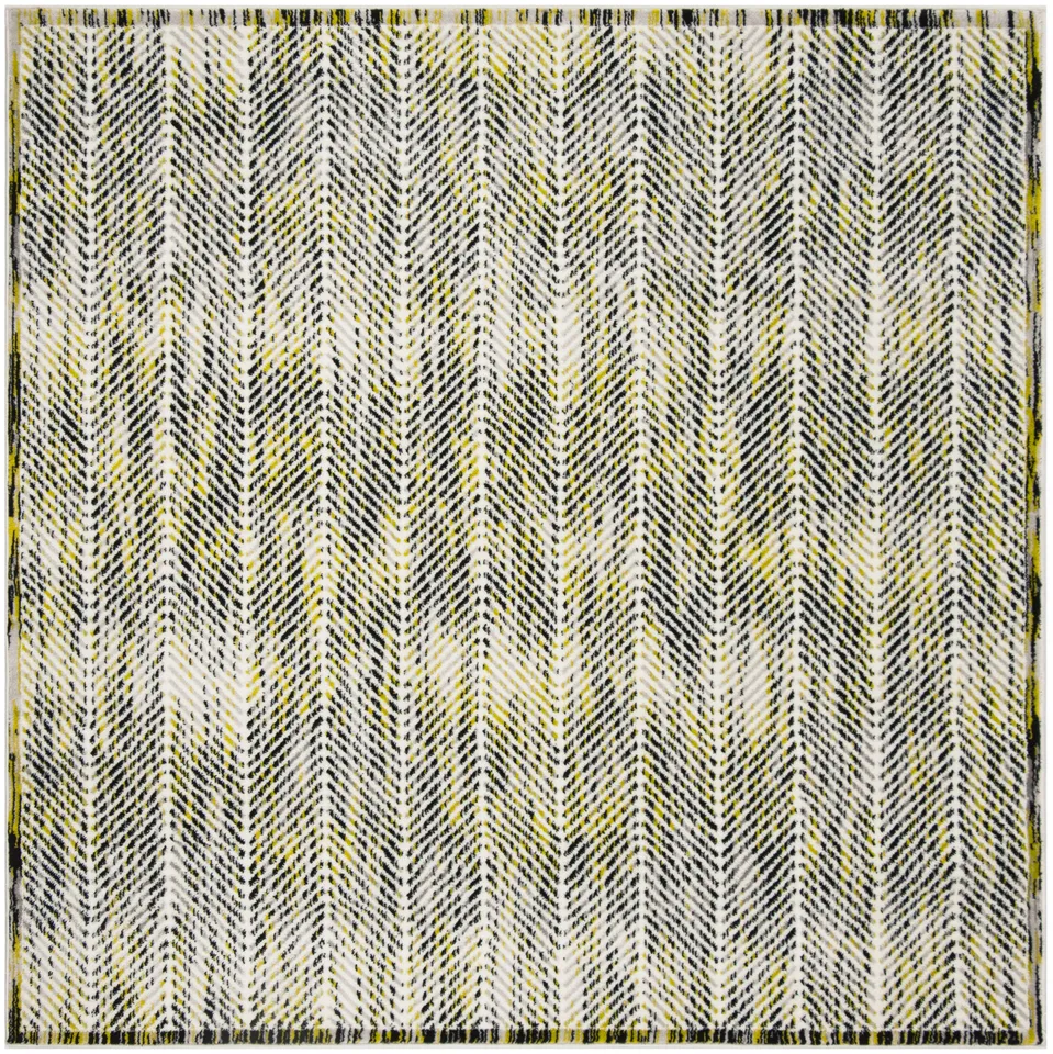 Arlo Home Woven Area Rug, SKY194G, Grey/Green,  6' 7" X 6' 7" Square