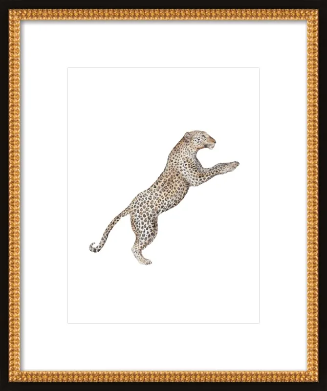 Leaping Leopard Watercolor by Lauren Rogoff for Artfully Walls