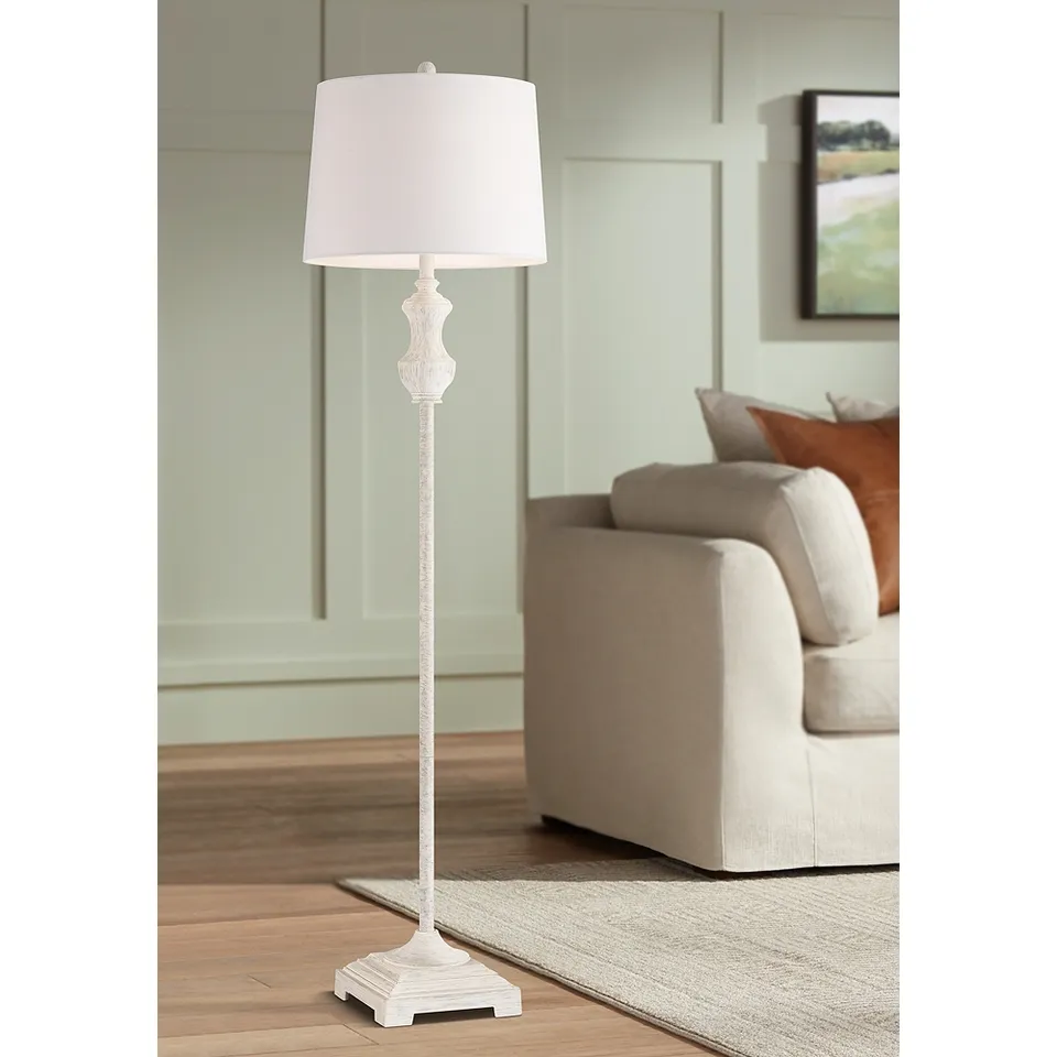 Regency Hill Verona 61 1/2" Traditional Vintage White Floor Lamp