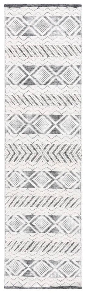 Safavieh Couture Vermont Collection Hand Woven Area Rug, Ivory / Black, 2'-3" x 8'