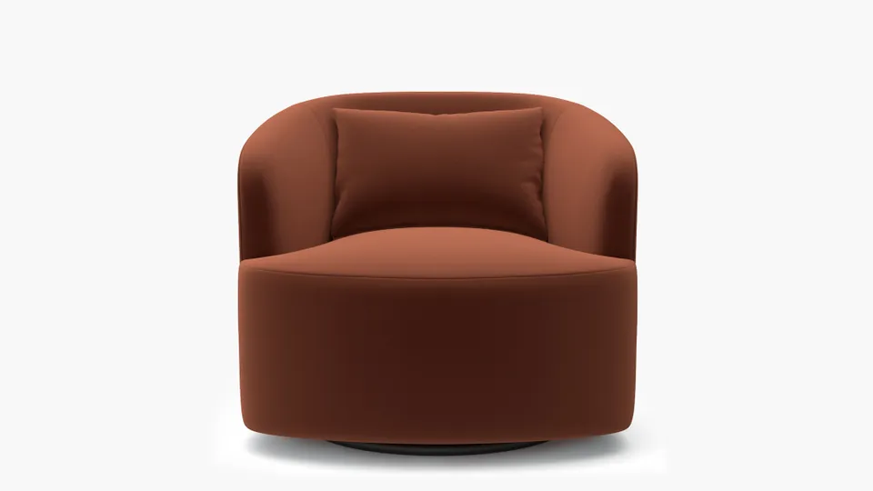 Deco Swivel Chair, Rust Performance Velvet